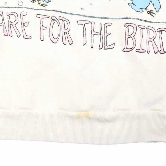 Vintage Ski Birds Sweatshirt Mens Size Small White 80s Snowmobile Made In USA - Picture 3 of 6